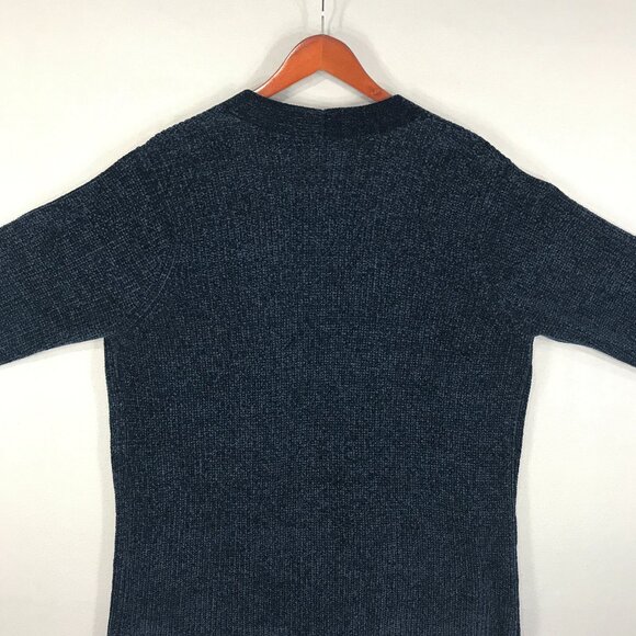 Matty M Sweater Women's XL Blue Open Front Cardigan Chenille Ribbed Pockets Cozy - Picture 10 of 13